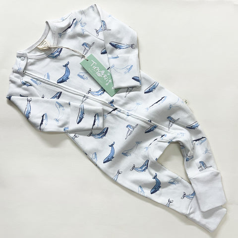 NWT Tiny Twig 0-3m Blue Whale Zip Up Outfit
