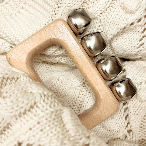 Handmade Wooden Hand Bell Shaker