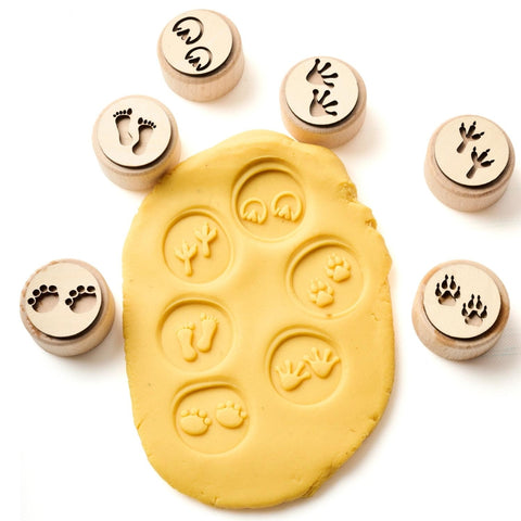 Animal Trackers Wooden Dough Stampers