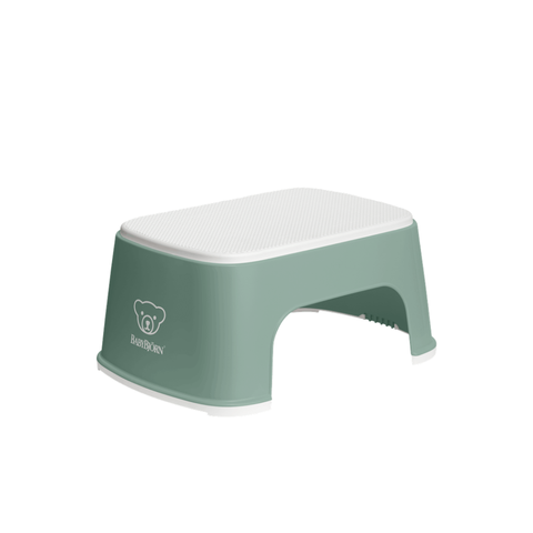 Step Stool - Deep Green and White