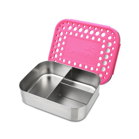 Trio Three Section Food Container Pink Dots