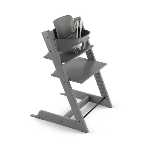 stokke tripp trapp chair and baby set bundle in storm grey