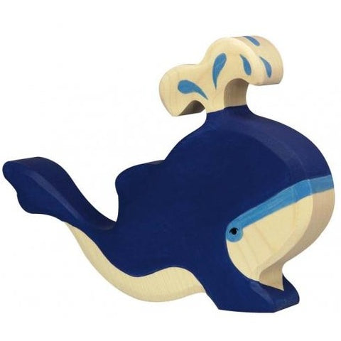 holztiger blue whale with fountain