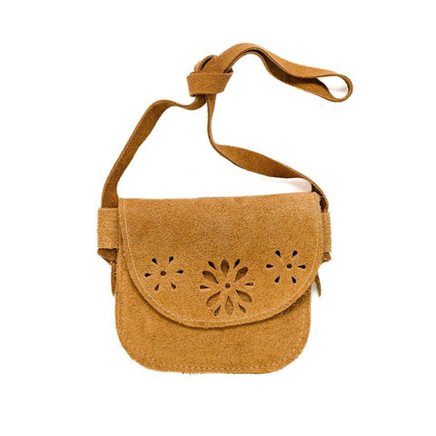 Suede Blossoms Little Leather Purse