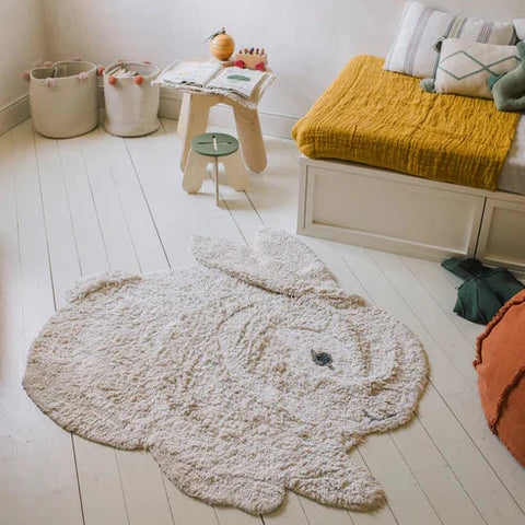 Washable Animal Cotton Rug Bunny