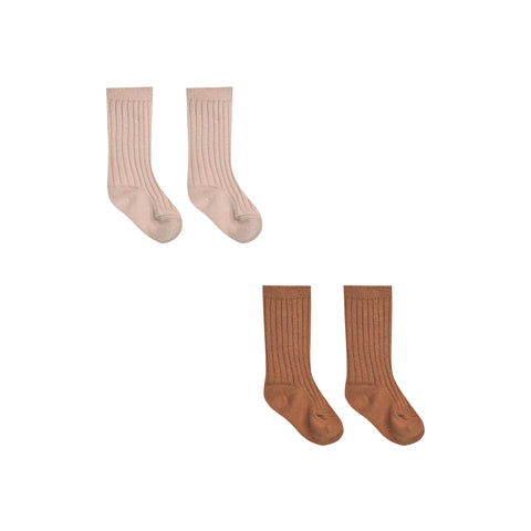 Quincy Mae Socks Set - Blush + Clay