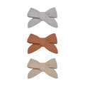 Quincy Mae Bows with Clips, Set of 3 - Periwinkle + Clay + Oat