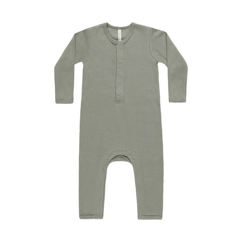 Ribbed Baby Jumpsuit - Basil