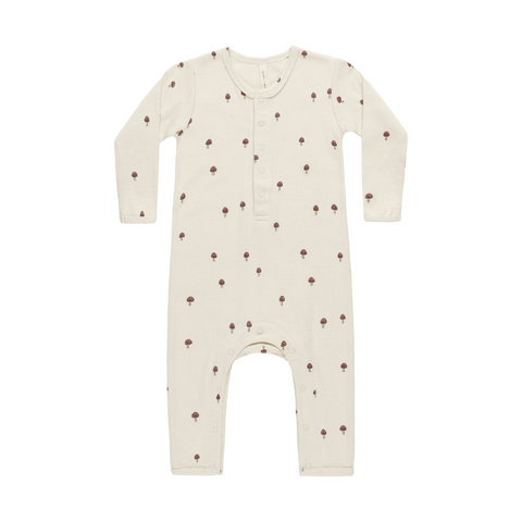 Ribbed Baby Jumpsuit - Mushrooms