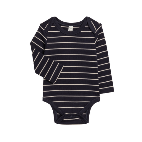 River Organic Bodysuit - Kade Stripe + Navy