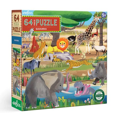 eeboo 64 piece puzzle savanna