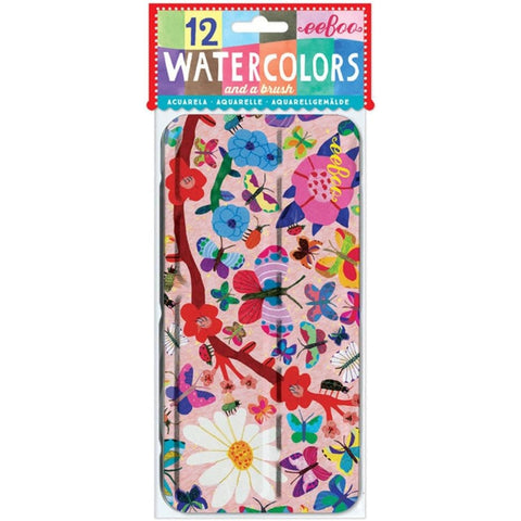 12 Watercolors & Brush - Butterflies