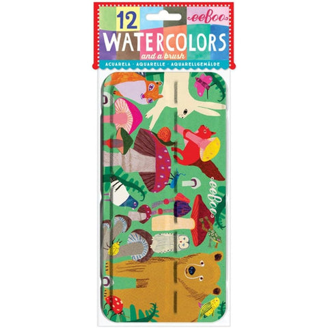 12 Watercolors & Brush - Mushroom
