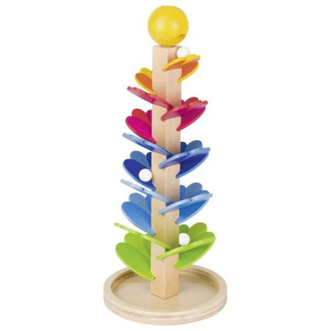 colorful wooden marble run game music toy tower