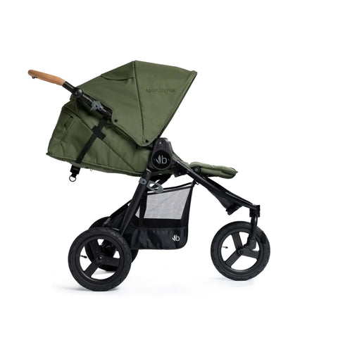 bumbleride indie in olive reclined