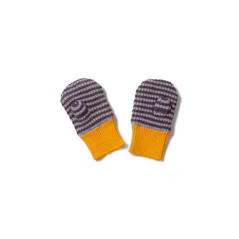 Striped Knitted Mitts - Dreamy Blue