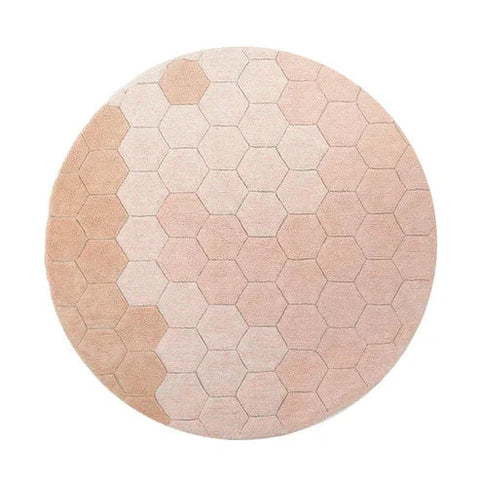 Washable Round Rug - Honeycomb Rose