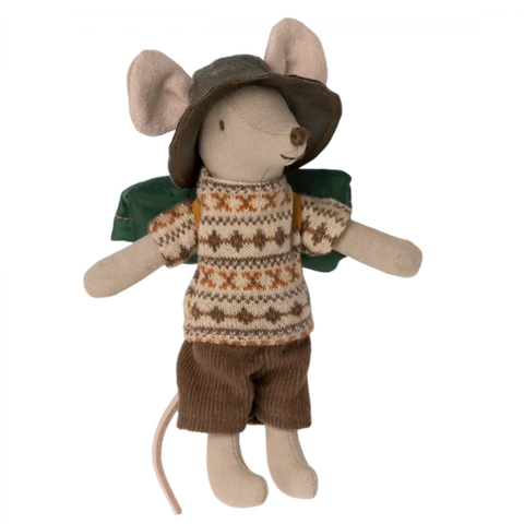 maileg hiker big brother mouse in a sweater