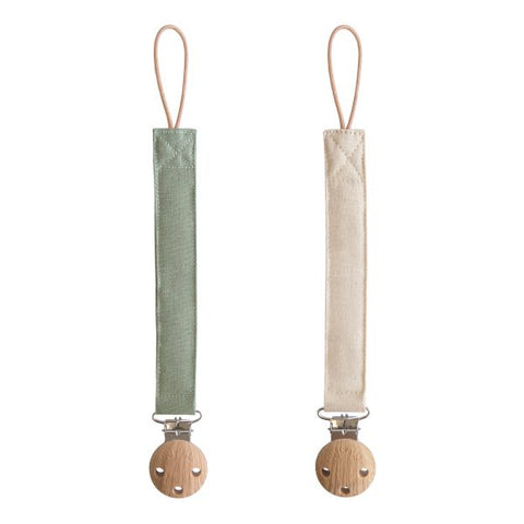 Linen Pacifier Clip - 2 Pack