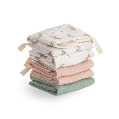 Organic Cotton Muslin Washcloths - 5 Pack