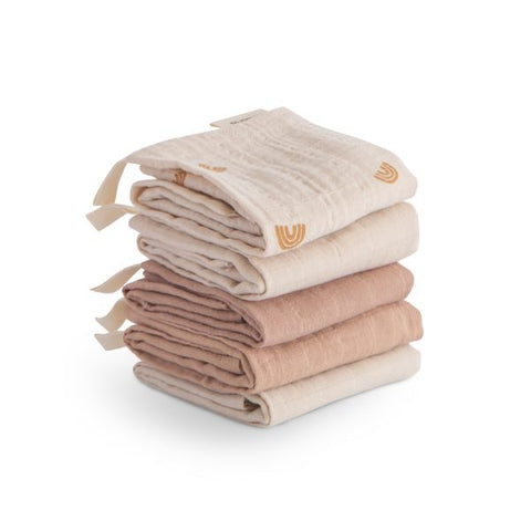 Organic Cotton Muslin Washcloths - 5 Pack