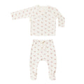 Quincy Mae Wrap Top & Footed Pant Set - Summer Flower