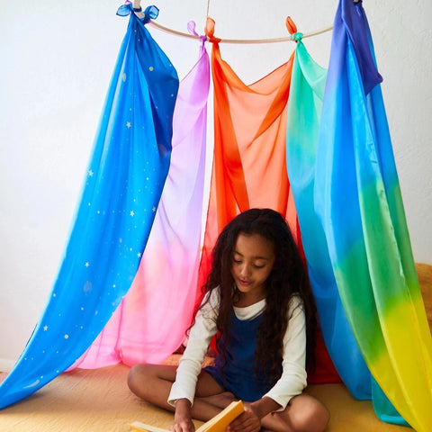 Giant Rainbow Playsilk for Fort Building