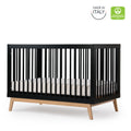 soho crib by dadada, beautiful nursery furniture made in italy in black and natural
