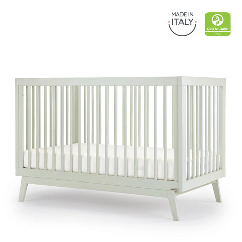 soho crib by dadada, beautiful nursery furniture made in italy in sage green