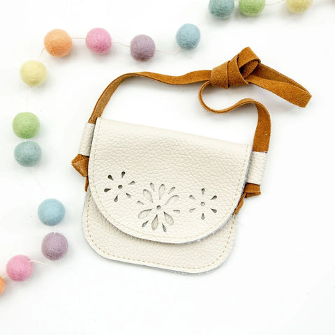 Milk Blossoms Leather Purse