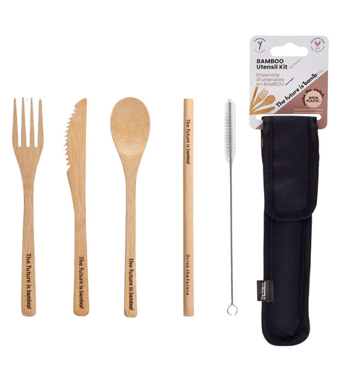 Bamboo Utensil Kit - Black