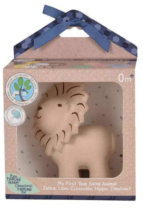 Natural Rubber Teether, Rattle, and Bath Toy - Lion