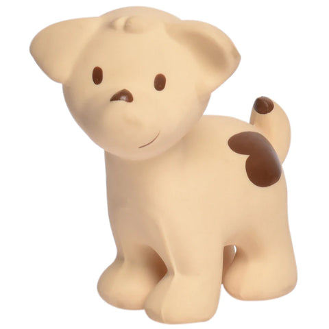 Natural Rubber Teether, Rattle and Bath Toy - Puppy