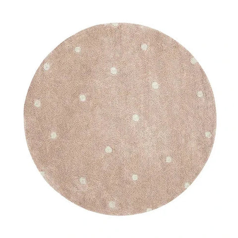 Washable Round Rug - Dot Rose