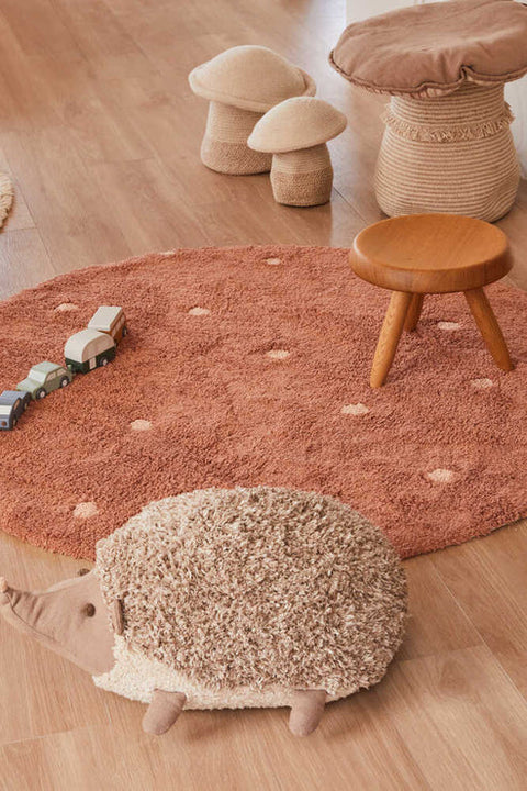 Washable Round Rug - Dot Chestnut