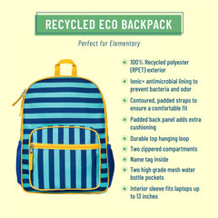 Recycled Eco-Backpack - Blue Stripes