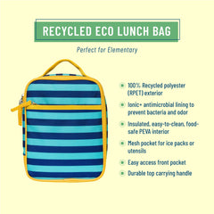 Recycled Eco-Lunchbag - Blue Stripes