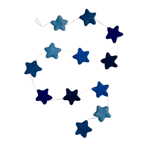 Blue Felt Star Garland