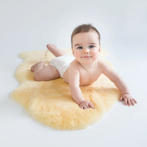 Sheepskin Rug for  Baby - Flax