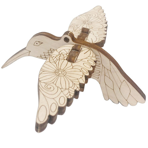 DIY Wooden Coloring Kit - Hummingbird