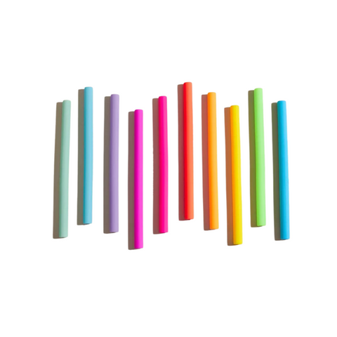 Kids Silicone Straw 10 Pack - Rainbow