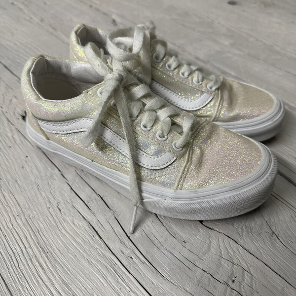 Vans 1.5 Youth Sparkle Low Old Skool Sneakers, AS IS for fuzzy shoelaces