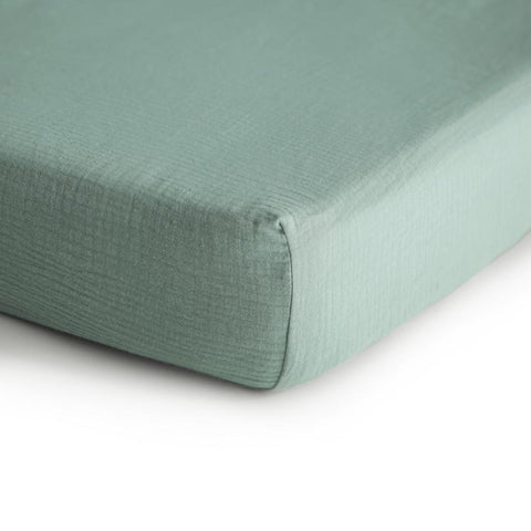 Cotton Muslin Crib Sheet - Roman Green
