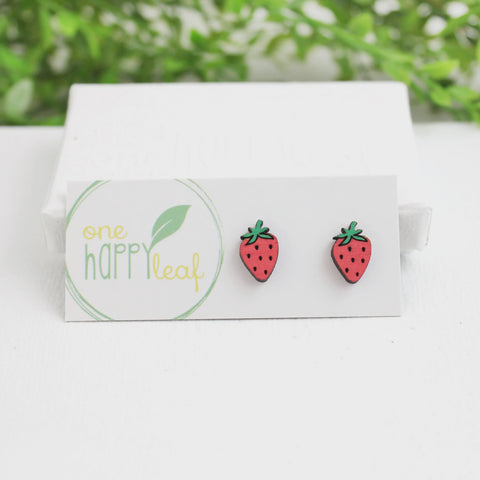 Stud Earrings - Strawberry