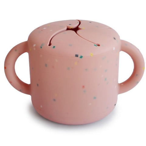 Silicone Snack Cup -Powder Pink Confetti