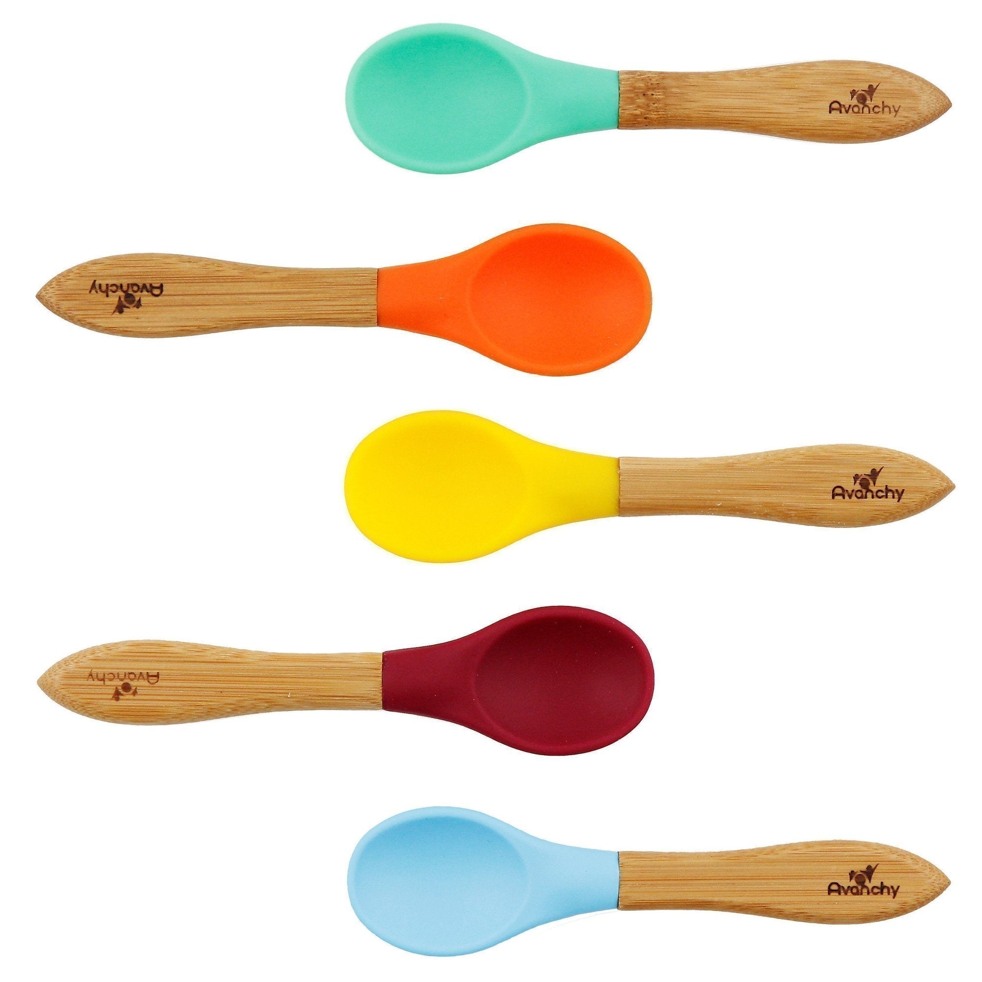 Bamboo & Silicone Baby Spoons