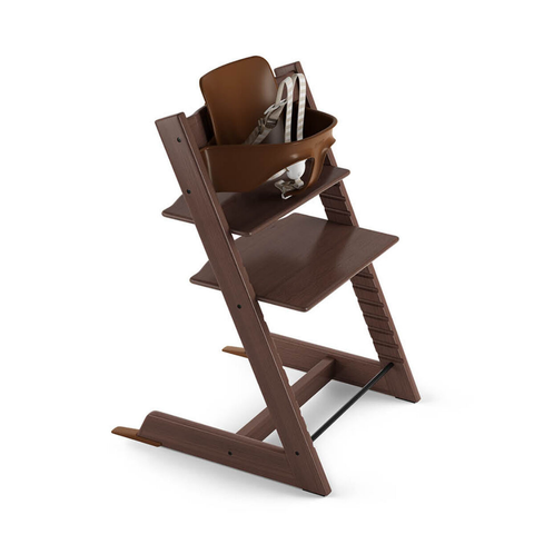 stokke tripp trapp chair and baby set bundle in walnut