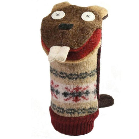 Recycled Wool Puppet - Beaver