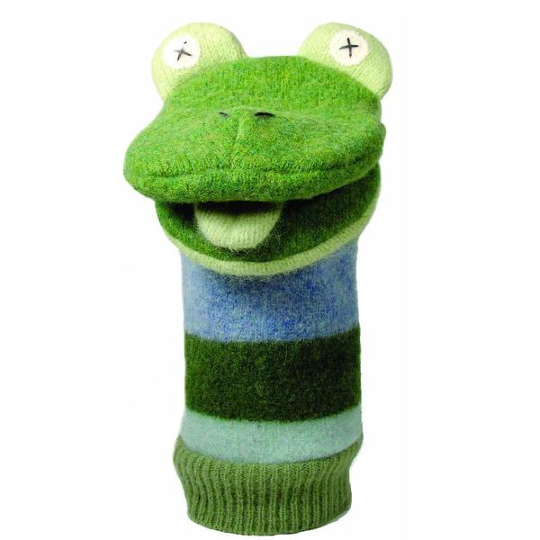 Recycled Wool Puppet - Frog