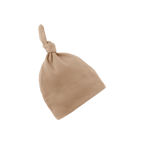 Classic Organic Knotted Baby Hat - Tan